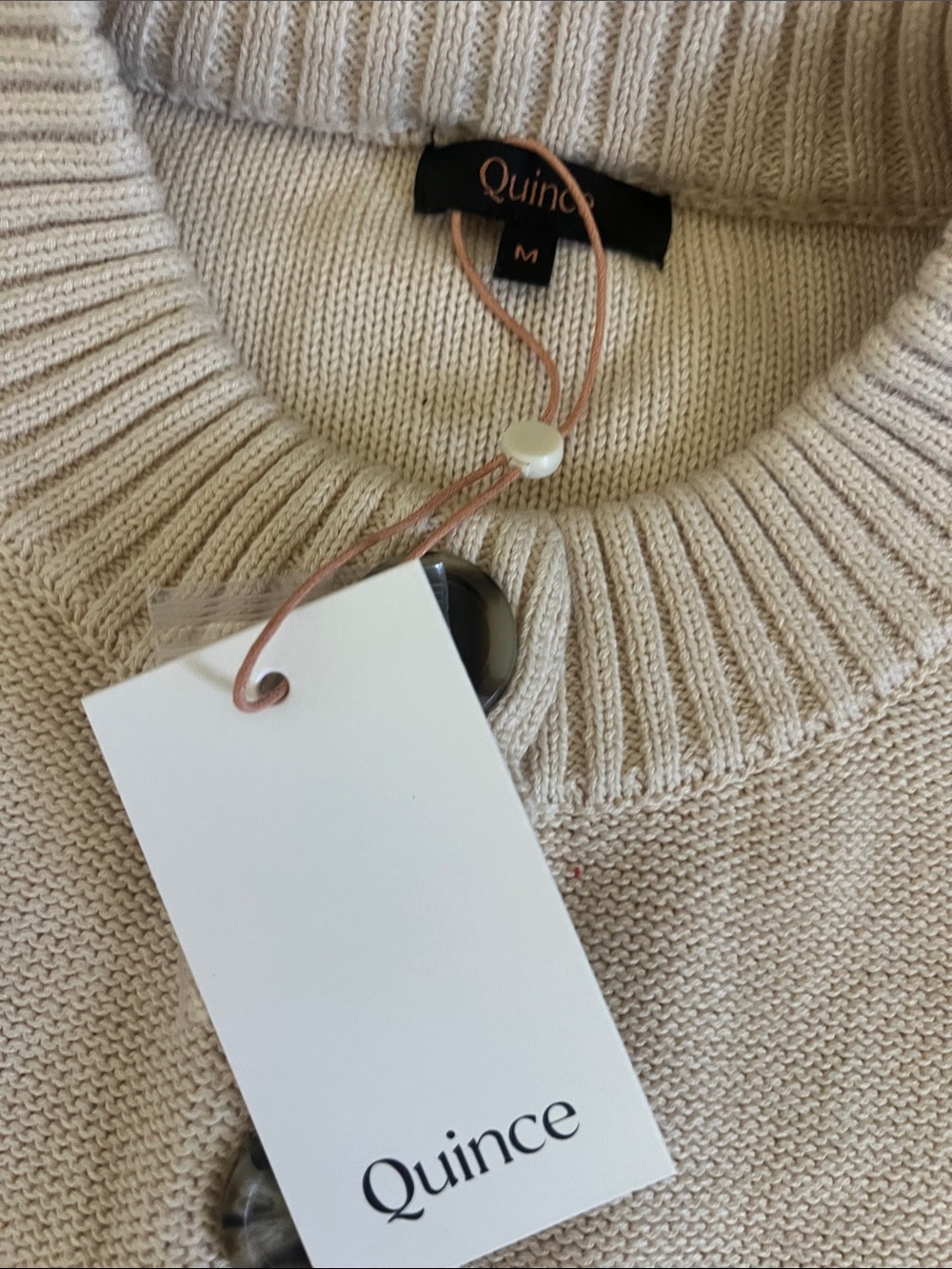 Quince Cream Button-Front Knit Organic Cotton Cardigan - Picture 5 of 8